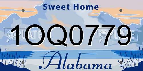 1OQ0779 Alabama License Plate