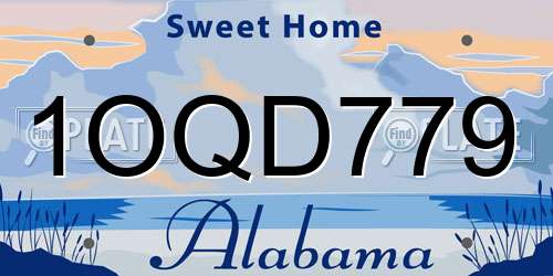 1OQD779 Alabama License Plate