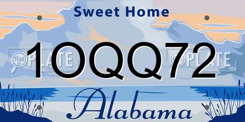 1OQQ72 Alabama License Plate