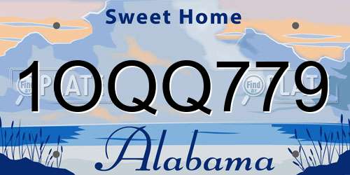 1OQQ779 Alabama License Plate