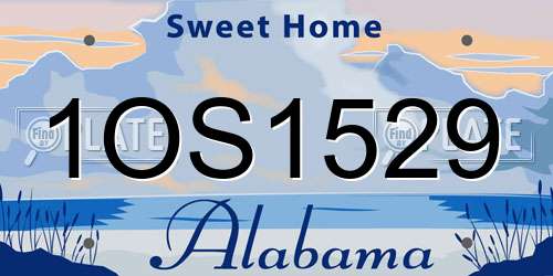 1OS1529 Alabama License Plate