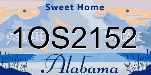 1OS2152 Alabama License Plate