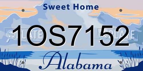 1OS7152 Alabama License Plate