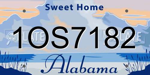1OS7182 Alabama License Plate