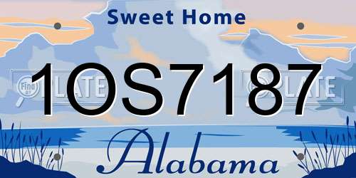 1OS7187 Alabama License Plate