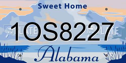 1OS8227 Alabama License Plate