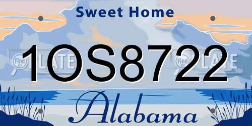 1OS8722 Alabama License Plate