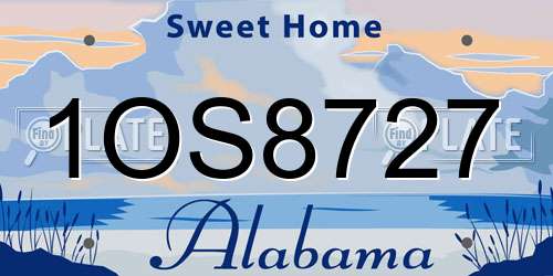 1OS8727 Alabama License Plate