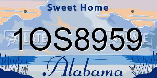 1OS8959 Alabama License Plate