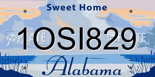 1OSI829 Alabama License Plate