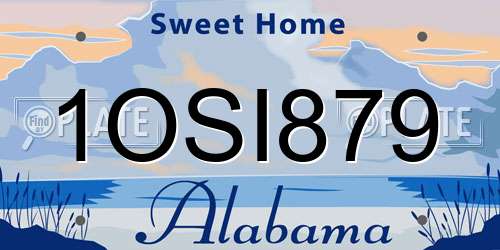 1OSI879 Alabama License Plate