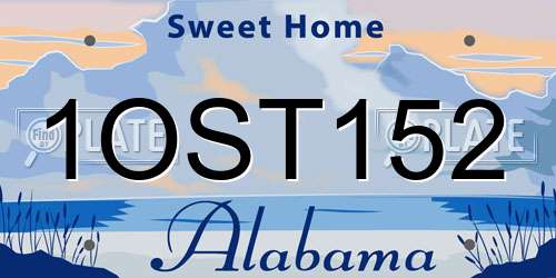 1OST152 Alabama License Plate