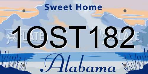 1OST182 Alabama License Plate