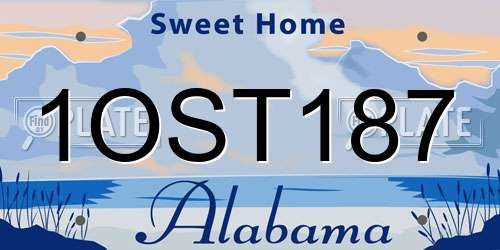 1OST187 Alabama License Plate