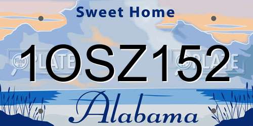 1OSZ152 Alabama License Plate