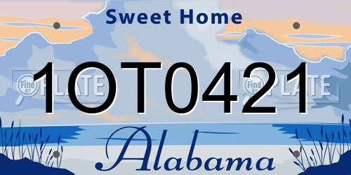1OT0421 Alabama License Plate
