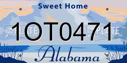 1OT0471 Alabama License Plate