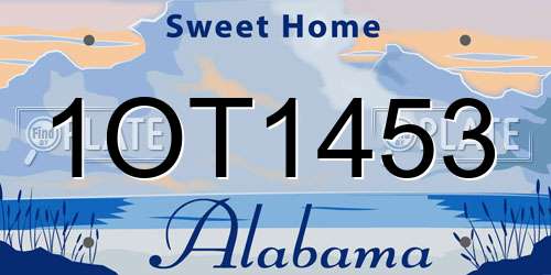 1OT1453 Alabama License Plate