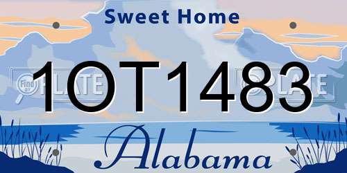 1OT1483 Alabama License Plate