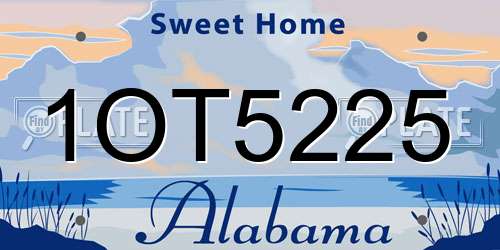 1OT5225 Alabama License Plate