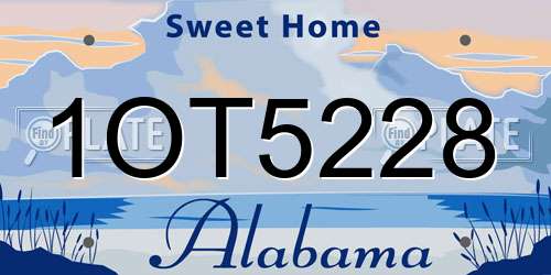 1OT5228 Alabama License Plate
