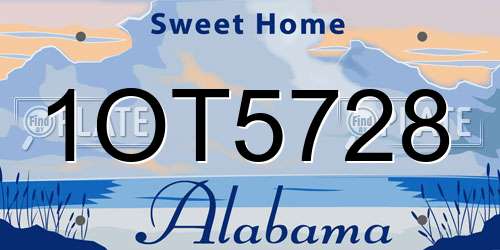 1OT5728 Alabama License Plate