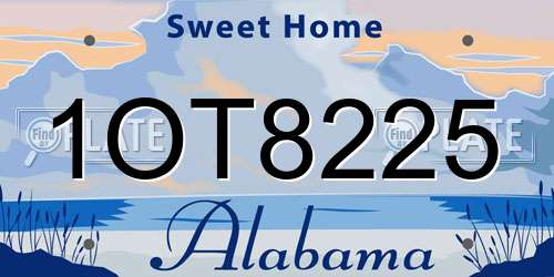 1OT8225 Alabama License Plate