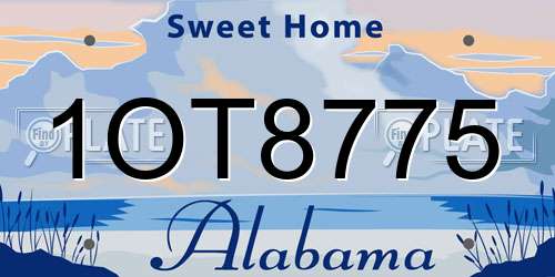 1OT8775 Alabama License Plate