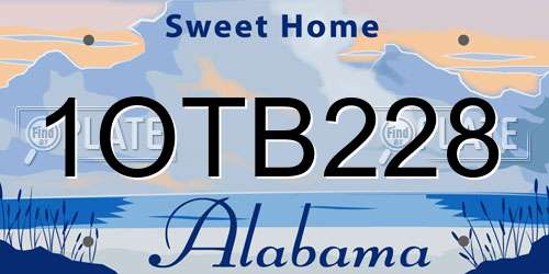 1OTB228 Alabama License Plate