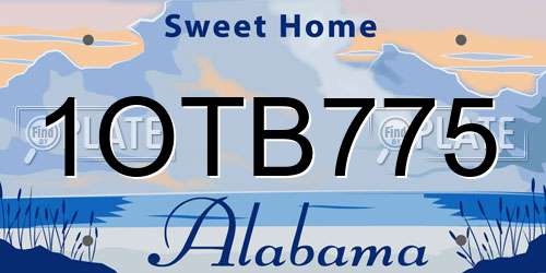 1OTB775 Alabama License Plate