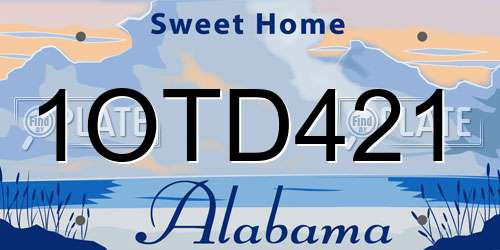 1OTD421 Alabama License Plate