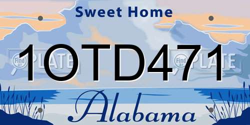 1OTD471 Alabama License Plate