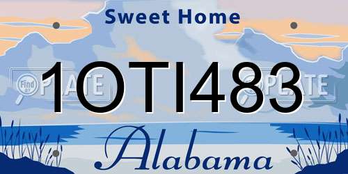 1OTI483 Alabama License Plate