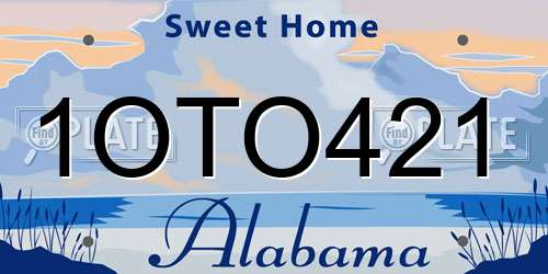 1OTO421 Alabama License Plate