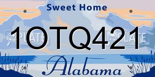 1OTQ421 Alabama License Plate