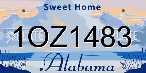 1OZ1483 Alabama License Plate