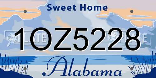 1OZ5228 Alabama License Plate