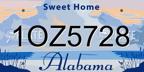 1OZ5728 Alabama License Plate