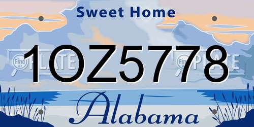 1OZ5778 Alabama License Plate