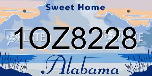 1OZ8228 Alabama License Plate
