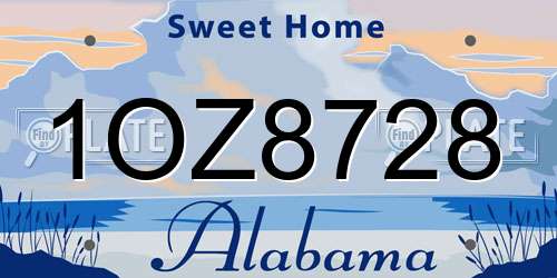 1OZ8728 Alabama License Plate