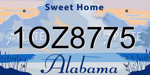 1OZ8775 Alabama License Plate