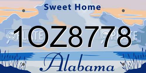 1OZ8778 Alabama License Plate