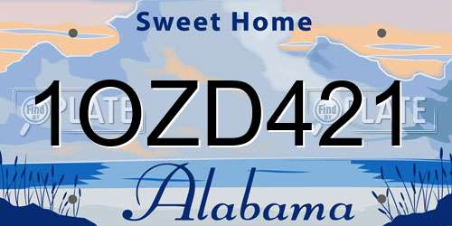 1OZD421 Alabama License Plate