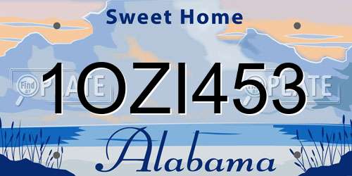 1OZI453 Alabama License Plate