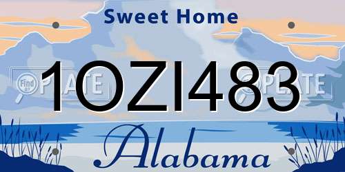 1OZI483 Alabama License Plate