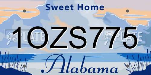 1OZS775 Alabama License Plate