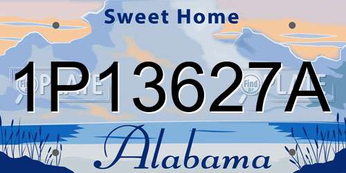 1P13627A Alabama License Plate