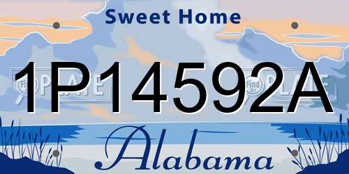 1P14592A Alabama License Plate