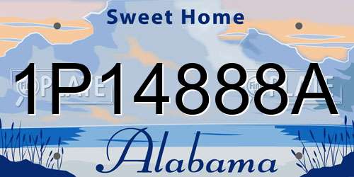 1P14888A Alabama License Plate